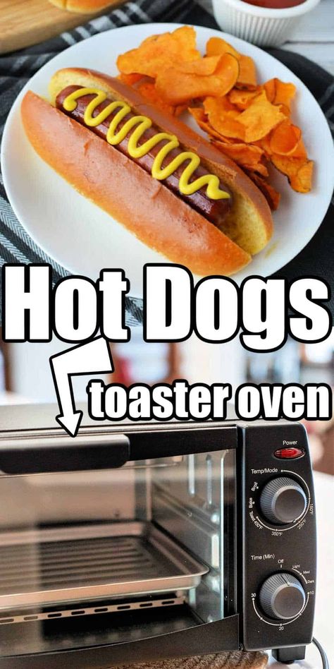 Toaster oven hot dogs are perfect. A cheap lunch and great way to crisp the outside of your weenies while keeping the inside tender. Oven Hot Dogs, Boiled Hot Dogs, Toaster Oven Recipes, Cheap Lunch, Fermented Cabbage, Oven Canning, Free Meal, Quick Lunch, Sweet Pickles