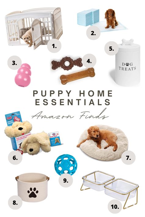 This puppy shopping list contains all the essentials to have at home when you get a puppy. Amazon puppy essential products, Amazon Finds, puppy must haves, puppy owner gifts, puppy things, dog decor, dog gifts, dog essentials, modern puppy decor, modern dog decor, puppy hacks, dog hacks, dog must haves, puppy must haves Puppy Must Haves, Puppy Hacks, Dog Must Haves, Pet Supplies Organization, Puppy Things, Kitten Supplies, Puppy List, Puppy Decor, Bear Puppy