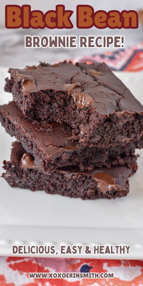 Black Bean Chocolate Brownies, Black Bean Brownies Easy, Black Bean And Banana Brownies, Thebigmansworld Recipes, Black Bean Brownies Gluten Free, Black Bean Cake Recipe, Easy Healthy Baked Goods, Desserts With Beans, Black Bean Brownies Box Recipe