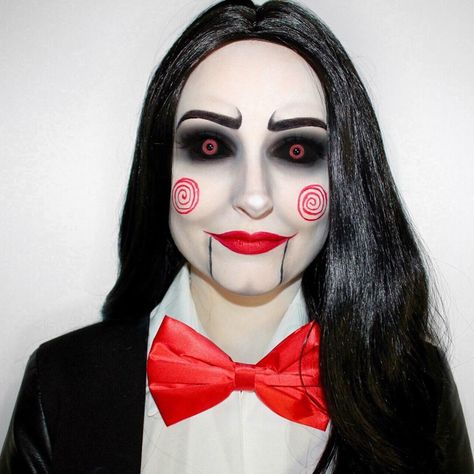 @makeitjess on Instagram: “The Puppet Billy from the Saw movies Makeup” Saw Puppet Makeup, Billy The Puppet Makeup, Billy The Puppet Costume, Billy From Saw, Saw Puppet, Saw Costume, Puppet Makeup, Saw Makeup, Saw Movies