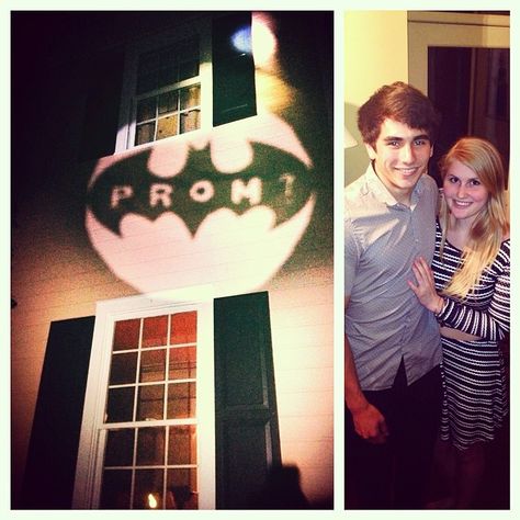 Promposals Are the New Proposals Batman Promposal, Dance Proposals, Prom Pictures Group, Promposal Ideas, Dance Proposal, Prom Couples, Hand Drawn Portraits, Hoco Proposals, Prom Proposal