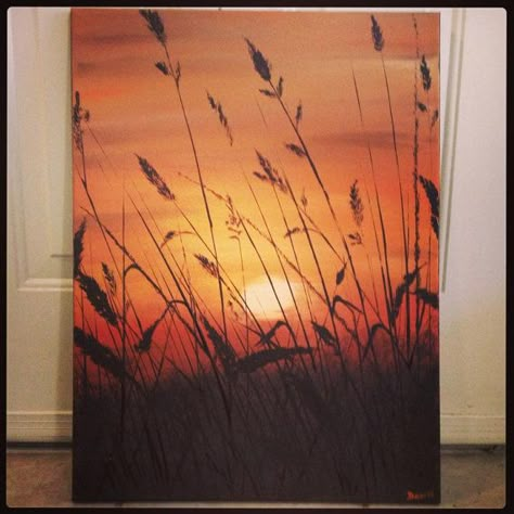 Sunset landscape original acrylic painting on canvas Paint Night Ideas, Paint Nite, Soyut Sanat Tabloları, Acrylic Painting Ideas, Painting Party, Simple Acrylic Paintings, Paint Night, Urban Sketchers, Things To Paint