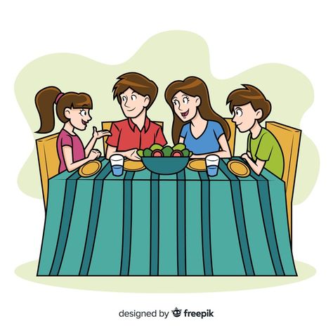 Family eating Free Vector Family Eating Together Aesthetic, Poster Making Family, Family Bonding Drawing, Poster About Family Drawing, Family Poster Ideas, Eating Together Drawing, Family Eating Together Drawing, Family Aesthetic Cartoon, Family Poster Drawing