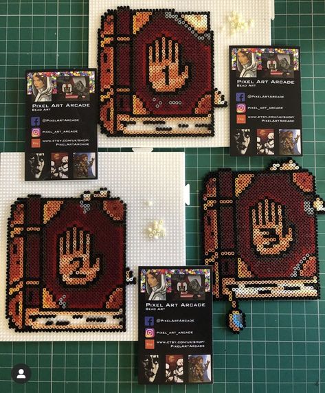 Complex Perler Bead Patterns, Bungo Stray Dogs Perler Beads, Perler Beads Big Designs, Detailed Perler Bead Patterns, Dnd Perler Bead Patterns, D&d Perler Beads, Dnd Perler Beads, Perler Bead Wall Art, Goth Perler Beads