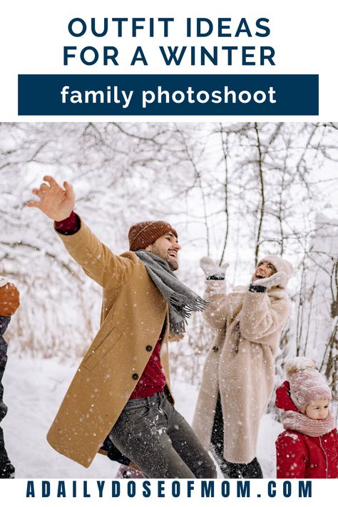 Winter Christmas Pictures Family, Awkward Family Photos Denim, Family Photo Outfits Winter Outdoor Snow, Winter Outside Photoshoot Ideas, Winter Outfits For Family Pictures, Winter Outfits For Pictures, Outdoor Christmas Photoshoot Ideas Family, Outdoor Winter Family Photoshoot Outfits, Family Photos In Snow