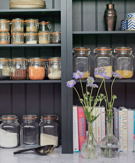 Organizing a small kitchen without a pantry: 10 solutions | Organizing A Small Kitchen, Rolling Craft Cart, Organize A Kitchen, The Kinfolk Table, Pantry Inspiration, Craft Cart, Kilner Jars, Food Canisters, Professional Organizers