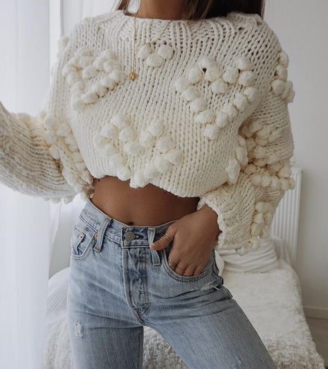 Minimalist Moda, Soho Style, Sweater Trends, Detailed Sweater, Moda Vintage, Fall Winter Fashion, Crochet Fashion, Crochet Sweater, Simple Outfits