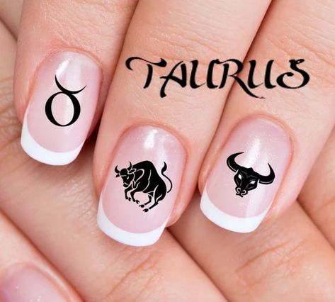 Taurus Taurus Nails, Zodiac Nail Designs, About Taurus, Nails Charms, Taurus Symbols, Nails Oval, Long Square Nails, Nail Designs Pictures, Astrology Taurus