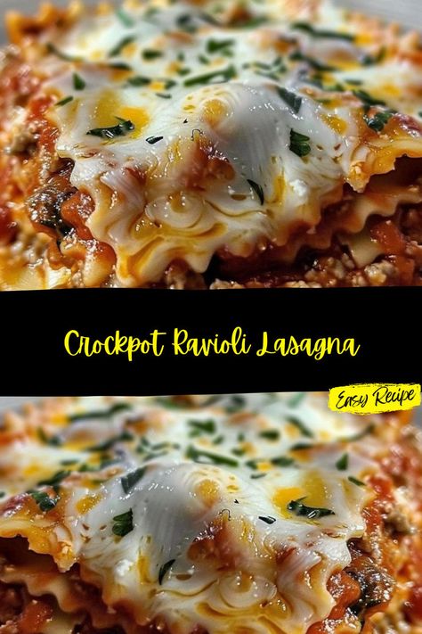 Crockpot Ravioli Lasagna, Crockpot Lasagne, Slow Cooker Ravioli Lasagna, Crockpot Ravioli, Lasagna With Ricotta, Ravioli Casserole, Ravioli Bake, Ravioli Lasagna, Crockpot Lasagna