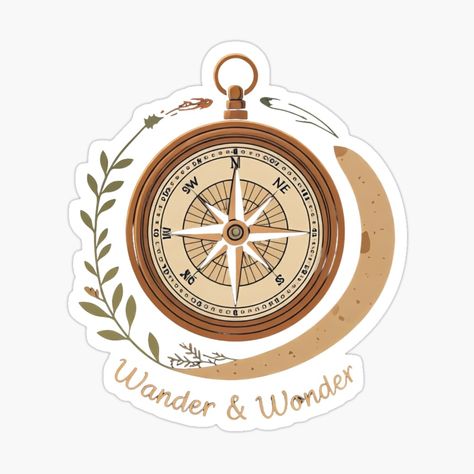 Get my art printed on awesome products. Support me at Redbubble #RBandME: https://www.redbubble.com/i/sticker/Vintage-Wanderer-s-Compass-by-HusniaMosavi/166200365.EJUG5?asc=u Compass Sticker, Buy Vintage, Compass, Awesome Products, My Art, Art Prints, Anime, Art