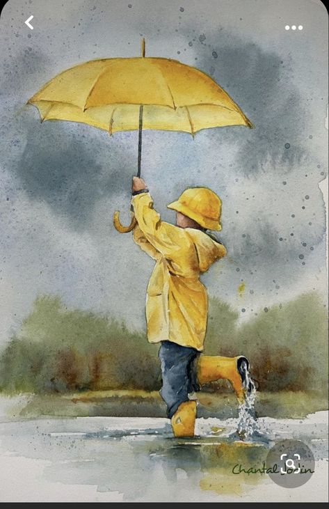 Canvas Painting For Beginners, Painting Ideas For Beginners, Umbrella Art, Canvas For Beginners, Watercolor Paintings For Beginners, Watercolour Inspiration, Watercolor Paintings Easy, Watercolor Painting Techniques, 수채화 그림