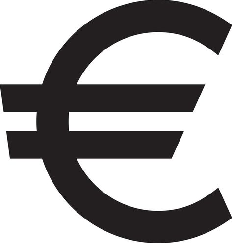 Euro Currency, Euro Sign, Currency Symbol, Black Silhouette, Vector Art, For Free, Clip Art, Signs, Van