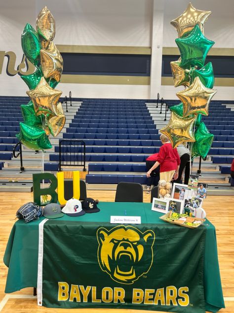 Homecoming Game Decorations, College Signing Table Ideas, Softball Senior Table Ideas, Sports Signing Day Table Ideas, Baseball Signing Day Table, Nli Signing Table Ideas, Athlete Signing Day Table Ideas, College Signing Day Table Ideas Softball, Softball Signing Day Table Ideas