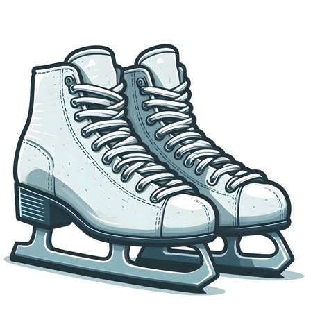 Ice Skating Sketch Art, Ice Skates Png, Ice Skate Illustration, Ice Skating Illustration, Ice Skates Illustration, Phoneme Segmentation, Composition Design, Winter Time, Ice Skating