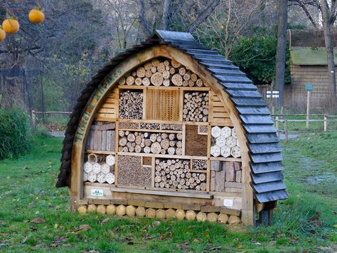 Insect house, Jardin des Plantes, Paris, France Bee Houses, Bee Hotel, Solitary Bees, Bug Hotel, Mason Bees, Insect Hotel, Bee House, Garden Bugs, Have Inspiration