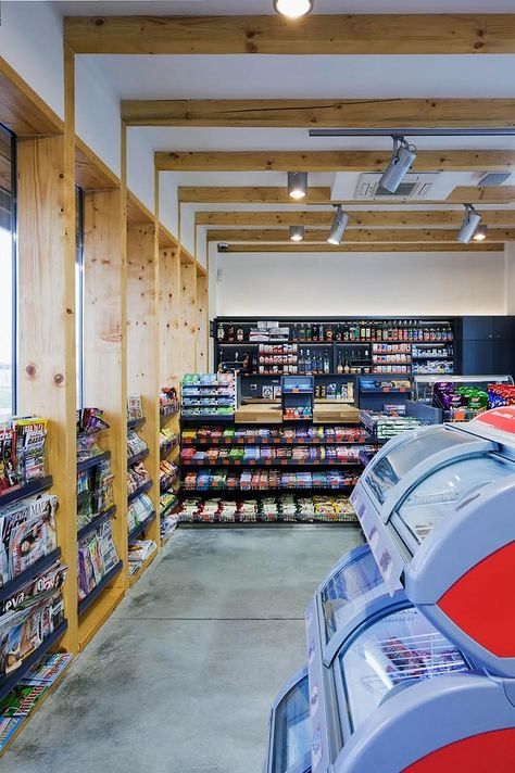 A Design Gas Station by Atelier SAD. - Design Is This Supermarket Reference, Grocery Store Design, Grocery Supermarket, Architectural Studio, Supermarket Design, Super Market, Petrol Station, Filling Station, Gas Stations