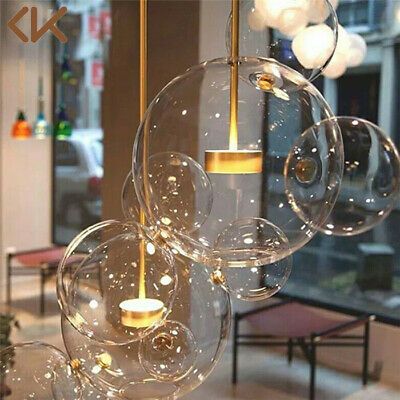 1 Light Canopy Width: 4.72in (12cm).   Theoretically, the working hour of this LED pendant light is 30000 hours. Bulb Type: LED. Assembly is required. 1 Light 4 Globes Width: 17.13in (43.5cm). 1 Light 6 Globes Width: 18.11in (46cm). Staircase Light, Upstairs Kitchen, Glass Ball Pendant Lighting, Room Hanging Lights, Ball Pendant Lighting, Inspiration Deco, Verre Design, Bubble Chandelier, Room With Fireplace