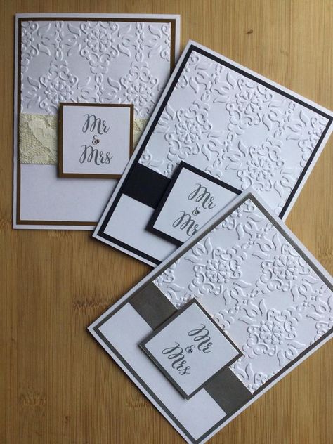 Handmade Wedding Thank You Cards, Stamped Wedding Cards, Wedding Diy Cards, Homemade Wedding Cards Diy, Stamping Up Wedding Card Ideas, Unique Wedding Cards Creative, Diy Wedding Cards Congratulations, Stampin Up Wedding Cards Ideas, Diy Wedding Cards Handmade