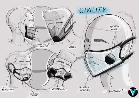 Finally, a transparent face mask that allows us to breathe clean air but still be social! Face Mask Drawing Reference, Mask Sketch, Teaching Mens Fashion, Masks Design, Clear Face Mask, Clear Mask, Breathing Mask, Face Shield Masks, Product Sketches