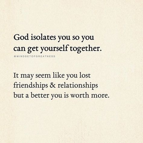 Usually levelling up means isolation, it’s also an opportunity to get closer to God, reconnect to your higher self , your purpose and get… Lost Friendship, The Garden Of Words, Lonliness Quotes, Faith Encouragement, Closer To God, Quotes Beautiful, Get Closer To God, Quotes God, Positive Quotes Motivation