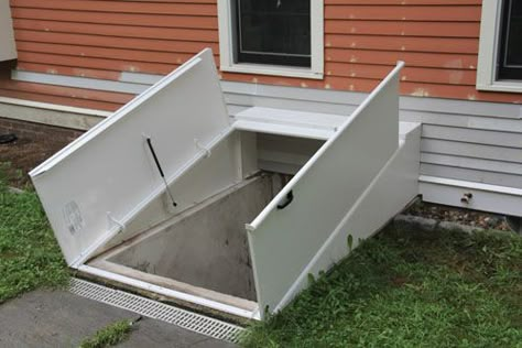 Basement Bulkhead, Bulkhead Ideas, Diy Crawlspace, Crawl Space Door, Basement Entry, Bulkhead Doors, Bilco Doors, Space Door, Building A Basement