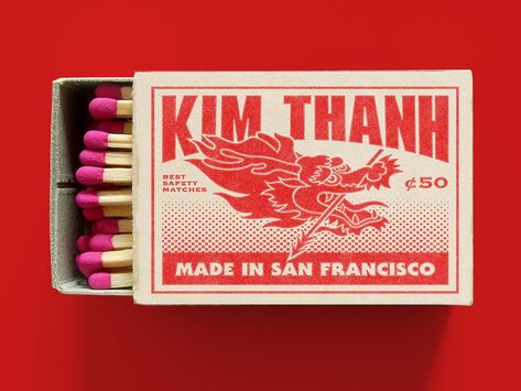 KT Matchbox by Viet Huynh Chinese Packaging Design, Chinese Packaging, Graphic Design Typography Poster, Japanese Poster Design, Matchbook Art, Matchbox Art, Safety Matches, Chinese Design, Typographic Poster