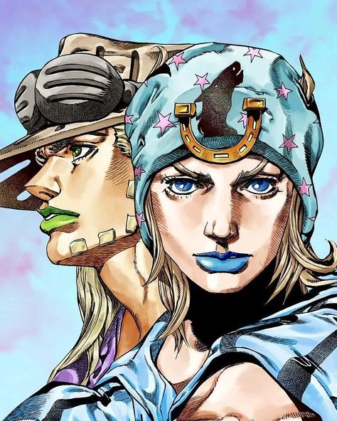 Bizarre. on Instagram: “Gyro and Johnny on chapter 43; Silent Way, Part 4 . . . . . . . . . #jojo #jjba #JoJosBizarreAdventure #jojomenon #illustration #painting…” Steel Ball Run, Ball Run, On Instagram, Instagram