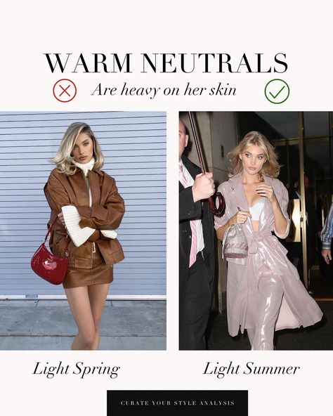 A Light Spring VS Light Summer comparison of Elsa Hosk 🤍 . #coloranalysis #colouranalysis #coloranalyst #lightsummer #lightspring #elsahosk Light Summer Style, Soft Summer Palette, Color Seasons, Style Analysis, Summer Palette, Colour Analysis, Colorful Palette, Color Me Beautiful, Elsa Hosk