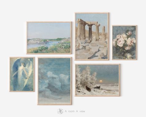 Farmhouse Gallery Wall, Gallery Wall Art Prints, Vintage Gallery, Lake Painting, Gallery Wall Art Set, Gallery Wall Prints, Gallery Wall Art, Gallery Wall Set, Vintage Printables