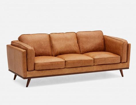 1360 - ROWAN - 100 % Leather 3-seater Sofa - Caramel