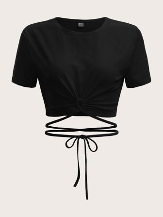 Kaos Crop Top, Dr Miami, Shein Icon, Cat Wallpaper, Lip Oil, Fashion Wear, Crop Tee, Pretty Outfits, Knot