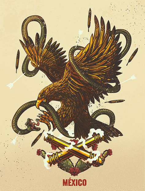 Mexico Coat Of Arms Tattoo, Aztec Eagle, Mexico Tattoo, Mexico Wallpaper, Aztec Artwork, Mexican Eagle, Mexican Tattoo, Background Layout, Mexican Art Tattoos