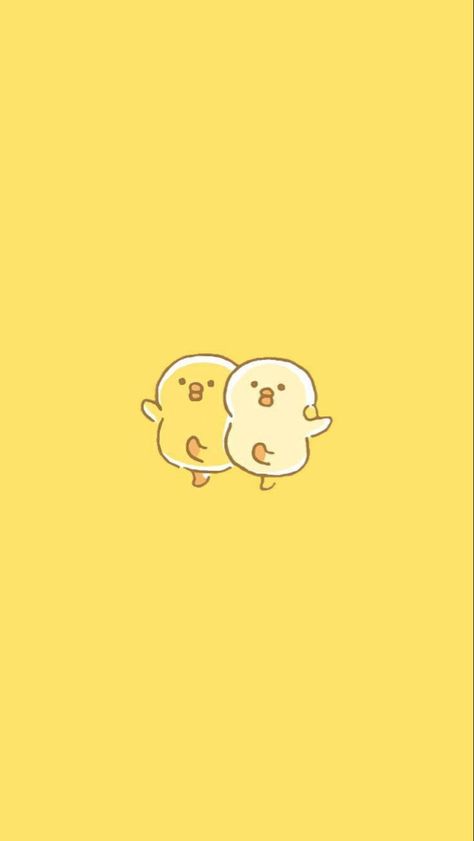 Kawaii Duck Wallpaper, Cute Yellow Wallpaper Iphone, Cute Aesthetic Images, Wallpaper Iphone Cartoon, Yellow Wallpaper Iphone, I Phone 7 Wallpaper, Yellow Aesthetic Wallpaper, Chicken Wallpaper, Iphone Cartoon