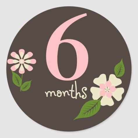 Six Month Birthday, Pregnancy Scrapbook, Stickers Zazzle, New Baby Flowers, Childrens Poems, Monthly Stickers, Baby Bumper, Baby Month Stickers, Pregnancy Belly