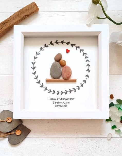 Personalised Anniversary,Engagement Pebble Art Picture A unique couple gift idea for special occasions #pebbleartgift #boyfriendanniversar #1stanniversarygift #countryfarmhouse #anniversary #engagementgift #handmadewithlove #handmadegift #shoplocal #shopssmall #personalisedgift #weddingpresent #couplegift https://etsy.me/3JxlOPh https://etsy.me/3FEi9hC Idea For Anniversary, 1st Year Anniversary, Handmade Anniversary Gifts, Anniversary Crafts, Diy Anniversary Gift, Boyfriend Anniversary, Diy Anniversary, Present For Him, Engagement Gifts For Couples