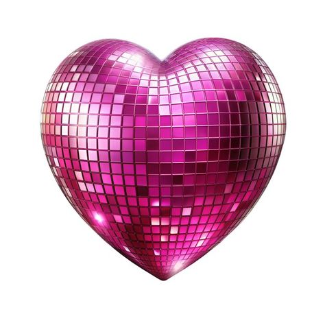 PSD a pink heart shaped disco ball that ... | Premium Psd #Freepik #psd Heart Shaped Disco Ball, Heart Disco Ball, Pink Disco Ball, Disco Balls, Disco Ball, On The Side, Pink Heart, Graphic Resources, Heart Shapes