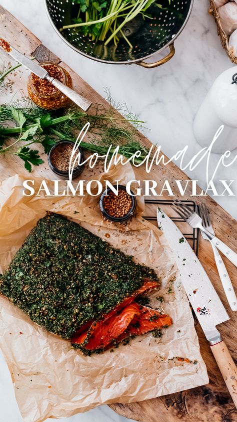 Homemade Salmon Gravlax - Christiann Koepke Salmon Recipes Dinner, Dinner Recipes Fish, Gravlax Recipe, Sage Recipes, Flaked Salmon, Christmas Appetizer, Recipes Fish, Harvest Kitchen, Brunch Recipe