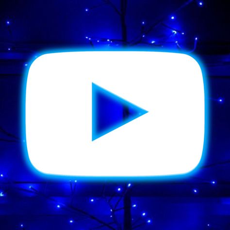 Neon Blue Youtube Icon, Neon Blue Mail Icon, Youtube Logo Blue, Neon Youtube Icons, App Icon Neon Blue, Neon Blue App Icons, Blue Youtube Icon, Blue Dark Wallpaper, App Icons Youtube