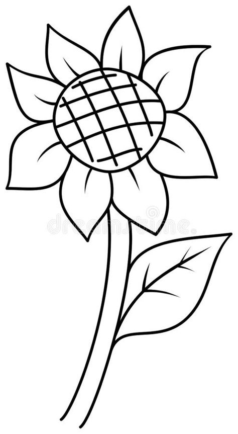 Sunflower Coloring, Sunflower Template, Sunflower Stencil, Sunflower Coloring Pages, Flower Templates Printable, Vector Line Art, Sunflower Crafts, Sunflower Drawing, Sunflower Colors