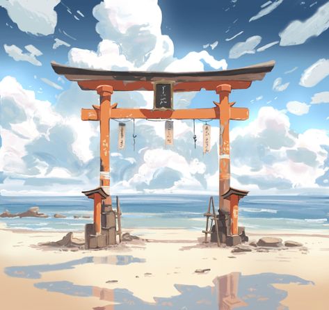 Torri Gate, Tori Gate, Torii Gate, Drawing Reference, Gate, Tattoo Ideas, Concept Art, Japan, Drawings