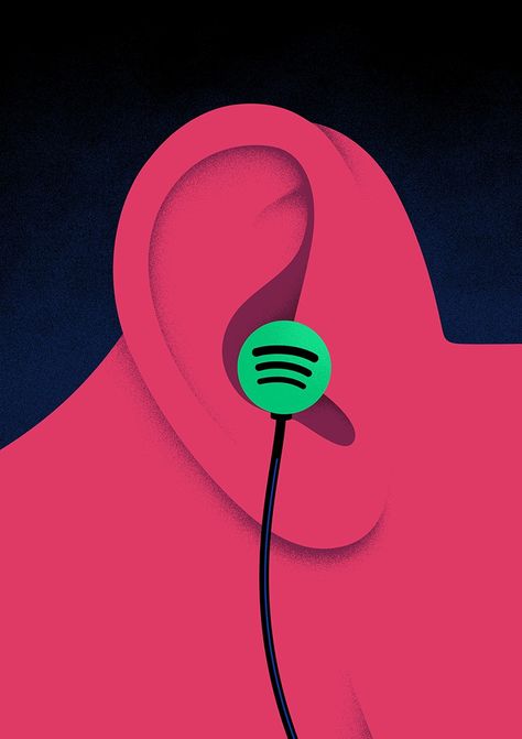 Music Id, Thomas Danthony, Spotify Design, Music Illustration, Brand Book, Flat Illustration, Design Museum, Editorial Illustration, Graphic Design Posters