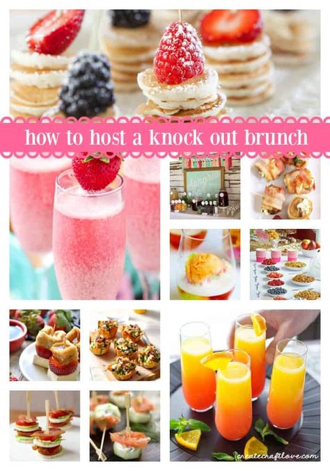 Over 50+ ideas of how to throw a knock out brunch! Easter Brunch Buffet, Graduation Brunch, Brunch Party Recipes, Easter Brunch Menu, Bridesmaid Brunch, Breakfast Bridal Shower Ideas, Champagne Brunch Ideas, Brunch Buffet Ideas, Brunch Ideas For A Crowd