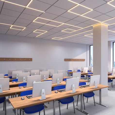 Revitalize Your Workspace: Refreshing Office Interior Design Ideas The Ceiling Design, Office Ceiling Design, Drop Ceiling Grid, Office Ceiling, Ceiling Grid, Bar Ceilings, Pop False Ceiling Design, Drop Ceiling, School Interior