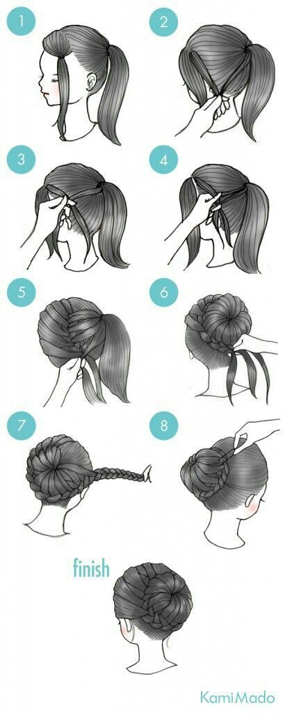 Definitely want to try this! Great for second day hair days. Tips Hair, Easy Hairstyle, Peinados Fáciles Para Cabello Corto, Braided Bun, Trendy Hair, Diy Tips, Nail Arts, Hair Designs, Hair Updos