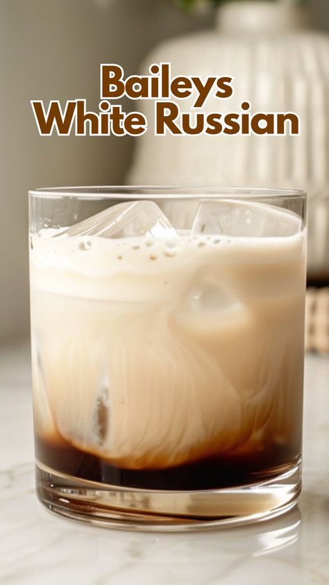 Baileys And Vodka Drinks, White Russian With Baileys, Drinks With Baileys And Kahlua, Baileys White Russian, White Russian Recipe Baileys, Coffee Ice Cubes Baileys Vanilla Vodka, Baileys Recipes Drinks, Kahlua Drinks, Kahlua Coffee