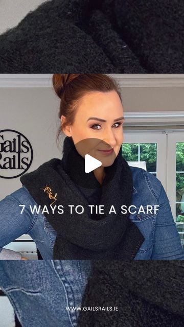 𝔾𝕒𝕚𝕝 𝔻𝕠𝕪𝕝𝕖 on Instagram: "7 ways to tie a scarf … All scarfs available on my website gailsrails.ie  #scarftutorial #howtotieascarf #gailsrails #gailsrailstoptips #gailsrailsstyletip #scarfstyle" Fancy Scarf Tying, Wear Large Scarf, How To Style An Infinity Scarf, Scarf Ties Ideas Tutorials, Scarf With Blazer Work Outfits, Scarf Styles Tutorial, How To Tie A Rectangular Scarf, How To Drape A Scarf, Tying Scarfs How To Tutorials