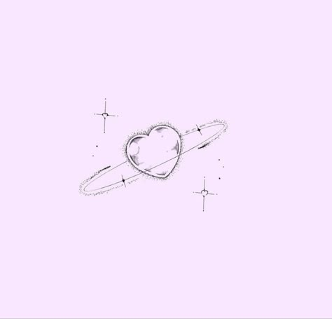 Heart Galaxy Tattoo, Horizontal Small Tattoos, Heart Constellation Tattoo, Heart Planet Tattoo, Bts Tattoo, Cute Simple Tattoos, Bts Tattoos, Cute Tats, Cute Tiny Tattoos