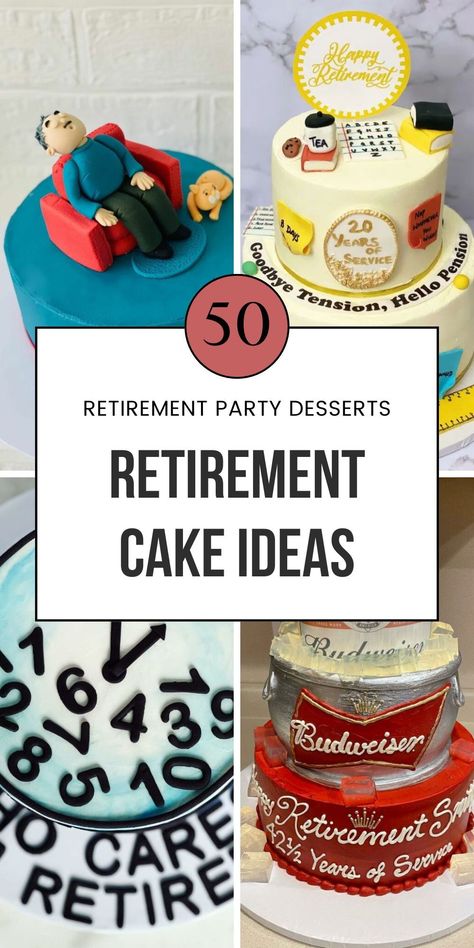 Celebrate veterans with amazing retirement cakes! Whether for army, air force, or police retirees, these cake ideas feature fondant decorations, fun themes, and personalized designs. Make your celebration special with these cake ideas perfect for men or women. Save this pin to your Retirement Party Cakes board and visit the article for more designs! Navy Chief Retirement Cakes, Retirement Party Food Ideas Appetizers, Retirement Cakes Ideas For Women Funny, Retirement Party Cake Ideas, Retirement Celebration Ideas, Cakes For Bankers, Fun Retirement Party Ideas, Retirement Cakes For Men, Funny Retirement Cakes