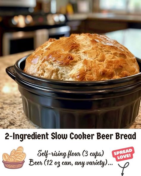 Easy Family Recipes Bread Flavor Ideas, Crockpot Bread, Easy Breads, Beer Bread Easy, Crock Pot Bread, Pot Bread, Slow Cooker Bread, Beer Bread Recipe, Crock Pot Ideas