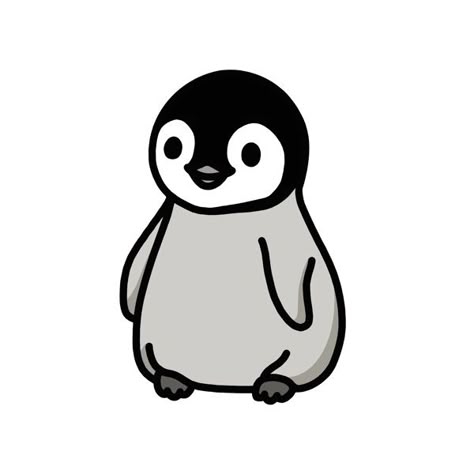 Cute baby penguin Penguin Drawing Easy, Penguin Doodle, Penguin Wallpaper, Koi Fish Drawing, Cute Small Drawings, Penguin Cartoon, Penguin Drawing, Cute Easy Doodles